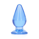 RealRock Crystal Clear 4.5 in. Anal Plug Blue - Royal Sins