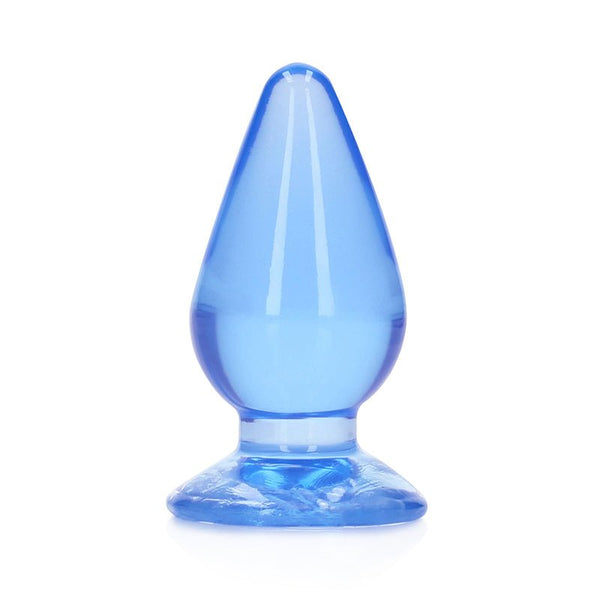 RealRock Crystal Clear 4.5 in. Anal Plug Blue - Royal Sins