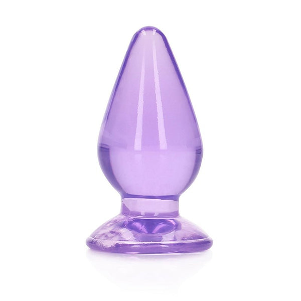 RealRock Crystal Clear 4.5 in. Anal Plug Purple - Royal Sins