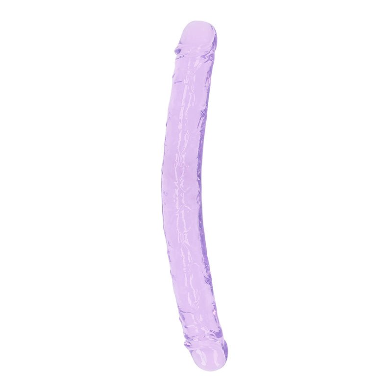RealRock Crystal Clear Double Dong 13 in. Dual - Ended Dildo Purple - Royal Sins