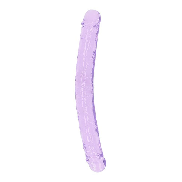 RealRock Crystal Clear Double Dong 13 in. Dual - Ended Dildo Purple - Royal Sins