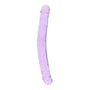 RealRock Crystal Clear Double Dong 13 in. Dual - Ended Dildo Purple - Royal Sins