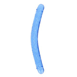 RealRock Crystal Clear Double Dong 18 in. Dual - Ended Dildo Blue - Royal Sins