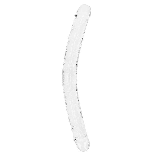RealRock Crystal Clear Double Dong 18 in. Dual - Ended Dildo Clear - Royal Sins