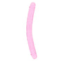 RealRock Crystal Clear Double Dong 18 in. Dual - Ended Dildo Pink - Royal Sins