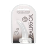 RealRock Crystal Clear Non - Realistic 5 in. Curved Dildo With Suction Cup Clear - Royal Sins