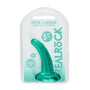 RealRock Crystal Clear Non - Realistic 5 in. Curved Dildo With Suction Cup Turquoise - Royal Sins