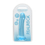 RealRock Crystal Clear Non - Realistic 7 in. Dildo With Suction Cup Blue - Royal Sins