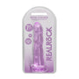 RealRock Crystal Clear Non - Realistic 7 in. Twisted Dildo With Suction Cup Purple - Royal Sins