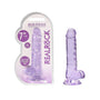 RealRock Crystal Clear Realistic 7 in. Dildo With Balls and Suction Cup Purple - Royal Sins