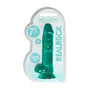 RealRock Crystal Clear Realistic 7 in. Dildo With Balls and Suction Cup Turquoise - Royal Sins