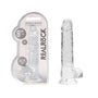 RealRock Crystal Clear Realistic 8 in. Dildo With Balls and Suction Cup Clear - Royal Sins