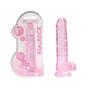 RealRock Crystal Clear Realistic 8 in. Dildo With Balls and Suction Cup Pink - Royal Sins