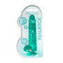 RealRock Crystal Clear Realistic 8 in. Dildo With Balls and Suction Cup Turquoise - Royal Sins