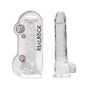 RealRock Crystal Clear Realistic 9 in. Dildo With Balls and Suction Cup Clear - Royal Sins