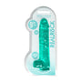 RealRock Crystal Clear Realistic 9 in. Dildo With Balls and Suction Cup Turquoise - Royal Sins
