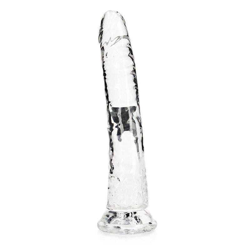 RealRock Crystal Clear Slim 10 in. Dildo Clear - Royal Sins