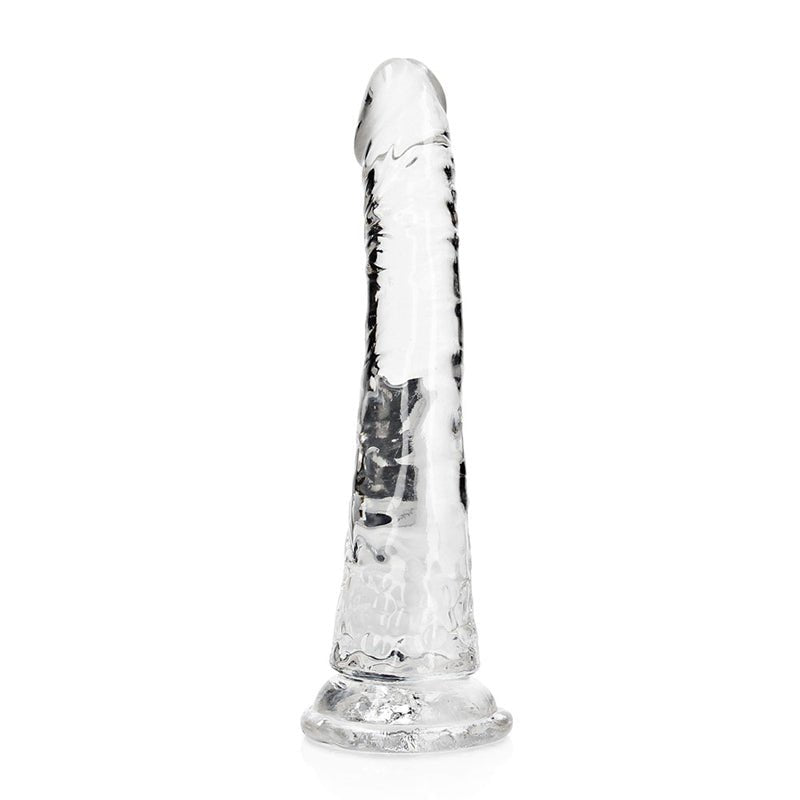 RealRock Crystal Clear Slim 7 in. Dildo Clear - Royal Sins