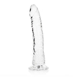 RealRock Crystal Clear Slim 8 in. Dildo Clear - Royal Sins