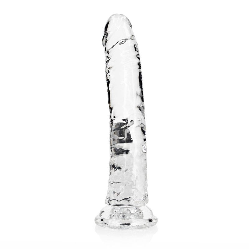 RealRock Crystal Clear Slim 9 in. Dildo Clear - Royal Sins