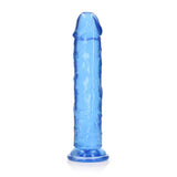 RealRock Crystal Clear Straight 11 in. Dildo Without Balls Blue - Royal Sins