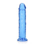 RealRock Crystal Clear Straight 11 in. Dildo Without Balls Blue - Royal Sins