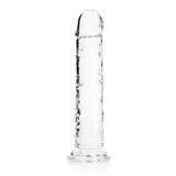 RealRock Crystal Clear Straight 11 in. Dildo Without Balls Clear - Royal Sins