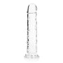RealRock Crystal Clear Straight 11 in. Dildo Without Balls Clear - Royal Sins