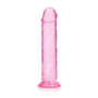 RealRock Crystal Clear Straight 11 in. Dildo Without Balls Pink - Royal Sins