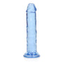 RealRock Crystal Clear Straight 6 in. Dildo Without Balls Blue - Royal Sins
