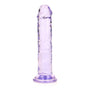 RealRock Crystal Clear Straight 6 in. Dildo Without Balls Purple - Royal Sins