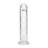 RealRock Crystal Clear Straight 7 in. Dildo Without Balls Clear - Royal Sins