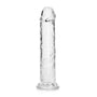 RealRock Crystal Clear Straight 7 in. Dildo Without Balls Clear - Royal Sins
