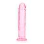 RealRock Crystal Clear Straight 7 in. Dildo Without Balls Pink - Royal Sins