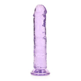 RealRock Crystal Clear Straight 7 in. Dildo Without Balls Purple - Royal Sins