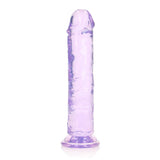 RealRock Crystal Clear Straight 8 in. Dildo Without Balls Purple - Royal Sins