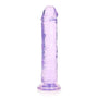 RealRock Crystal Clear Straight 8 in. Dildo Without Balls Purple - Royal Sins