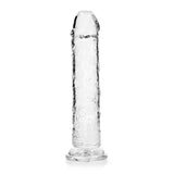 RealRock Crystal Clear Straight 9 in. Dildo Without Balls Clear - Royal Sins