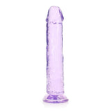 RealRock Crystal Clear Straight 9 in. Dildo Without Balls Purple - Royal Sins