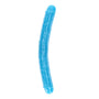 RealRock Glow in the Dark Double Dong 15 in. Dual - Ended Dildo Neon Blue - Royal Sins