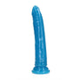 RealRock Glow in the Dark Slim 11 in. Dildo Neon Blue - Royal Sins