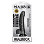 RealRock Realistic 6 in. Curved Dildo With Balls and Suction Cup Black - Royal Sins
