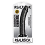 RealRock Realistic 8 in. Curved Dildo With Suction Cup Black - Royal Sins