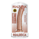 RealRock Realistic 8 in. Curved Dildo With Suction Cup Tan - Royal Sins