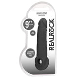 RealRock Realistic 9 in. Penis Sleeve Extender Sling Black - Royal Sins