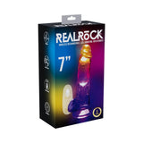 RealRock Wireless Rechargeable Remote Control Vibrating 7 in. Dildo with Balls Clear - Royal Sins