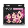 Rear Assets 3 - Piece Metal Plug Kit Rose Gold/Pink Heart - Royal Sins