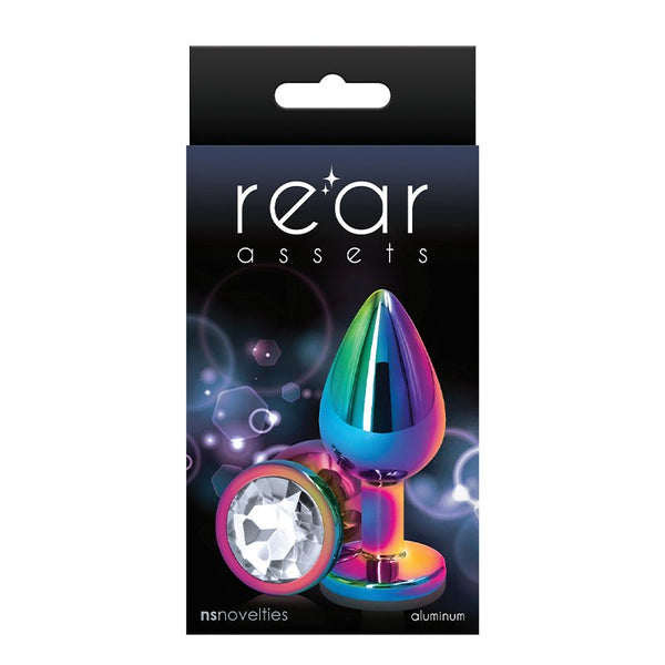 Rear Assets Metal Anal Plug Medium Multicolor/Clear - Royal Sins
