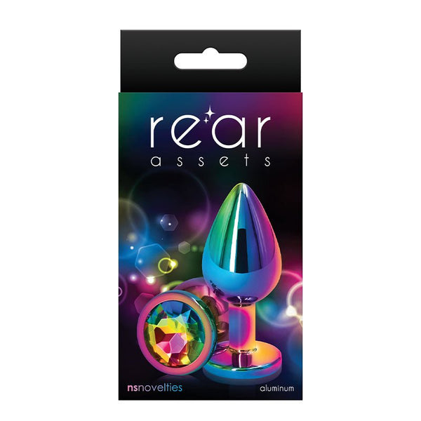 Rear Assets Metal Anal Plug Medium Multicolor/Rainbow - Royal Sins