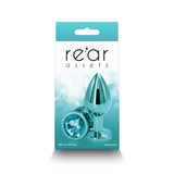 Rear Assets Metal Anal Plug Medium Teal - Royal Sins